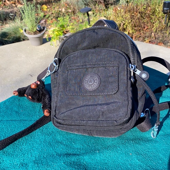 Kipling Bags Kipling Black Nylon Backpack With Davina As A Friend